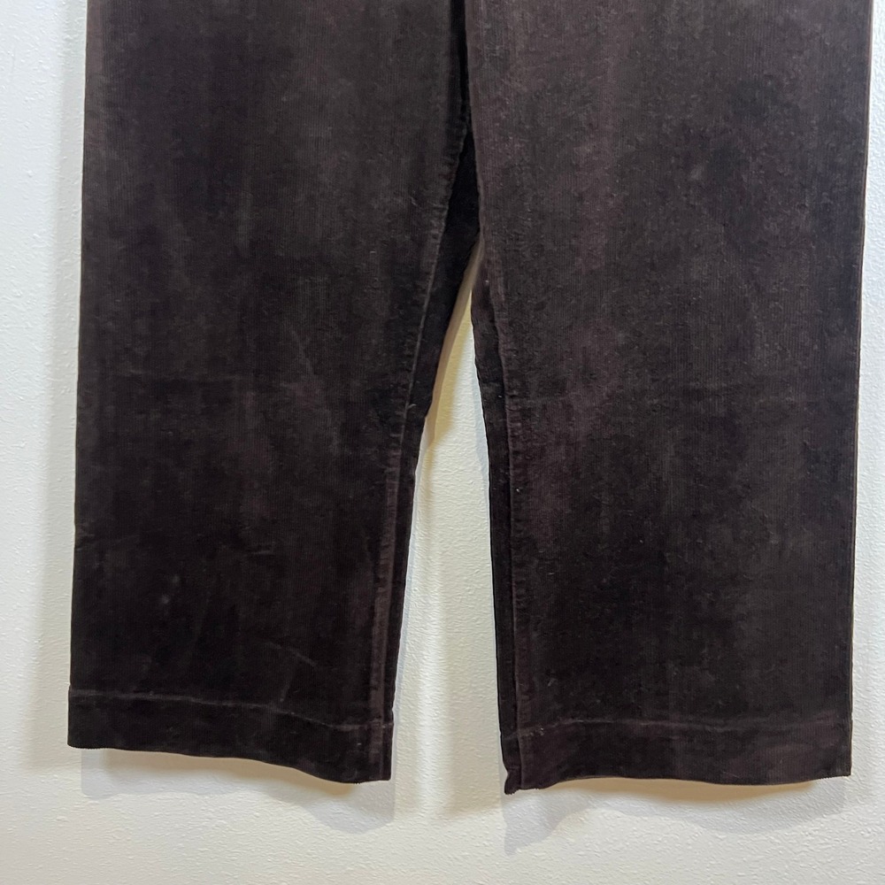 Quince Corduroy Cropped Wide Leg Pants Women's Size 16 Chocolate Brown 36X26.5 - Picture 3 of 9
